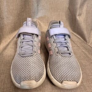 adidas Kids Gray and Light Pink Sneakers